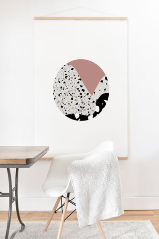 Mambo Art Studio Terrazzo in Pink Circle Art Print And Hanger