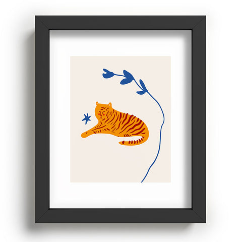 Mambo Art Studio Tiger and Leaf Recessed Framing Rectangle