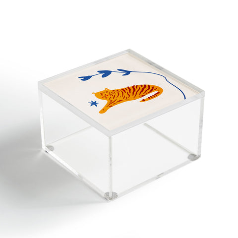 Mambo Art Studio Tiger and Leaf Acrylic Box
