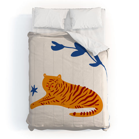 Mambo Art Studio Tiger and Leaf Comforter