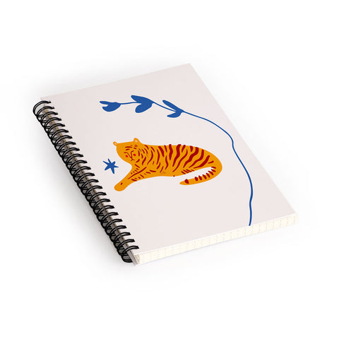 Mambo Art Studio Tiger and Leaf Spiral Notebook