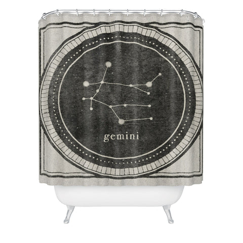 Mambo Art Studio Vintage Astrology Gemini Shower Curtain