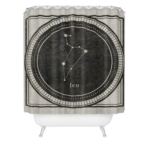 Mambo Art Studio Vintage Astrology Leo Shower Curtain