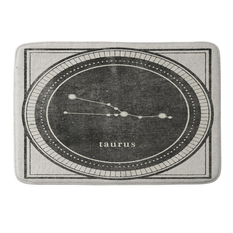 Mambo Art Studio Vintage Astrology Taurus Memory Foam Bath Mat