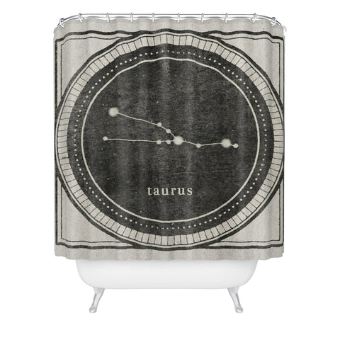 Mambo Art Studio Vintage Astrology Taurus Shower Curtain