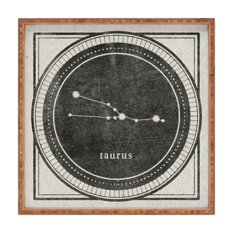 Mambo Art Studio Vintage Astrology Taurus Square Tray