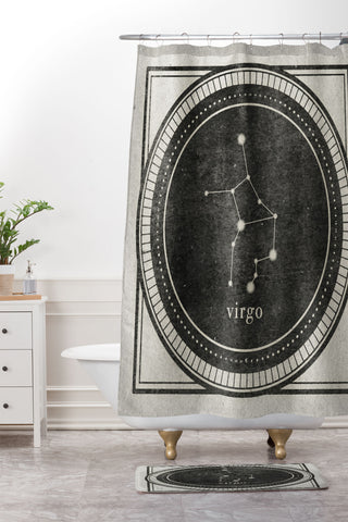 Mambo Art Studio Vintage Astrology Virgo Shower Curtain And Mat