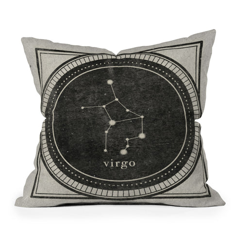 Mambo Art Studio Vintage Astrology Virgo Throw Pillow
