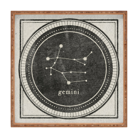Mambo Art Studio Vintage Zodiac Gemini Square Tray