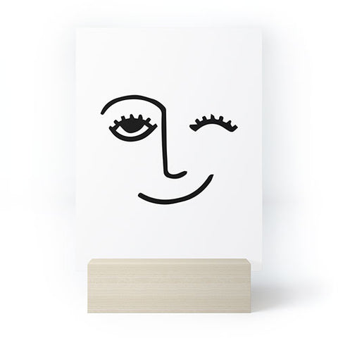 Mambo Art Studio Wink Face Mini Art Print