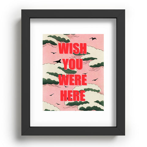 Mambo Art Studio Wish You Were Here Pink Clouds Recessed Framing Rectangle
