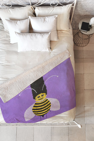 Mandy Hazell Bee Hive Betty Fleece Throw Blanket
