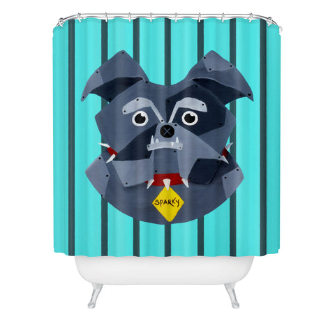 Mandy Hazell Dog Bot Shower Curtain