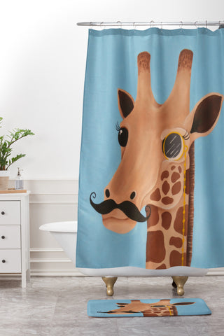 Mandy Hazell Gentleman Giraffe Shower Curtain And Mat