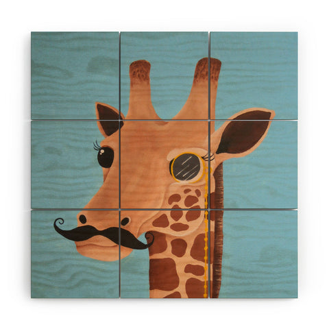 Mandy Hazell Gentleman Giraffe Wood Wall Mural
