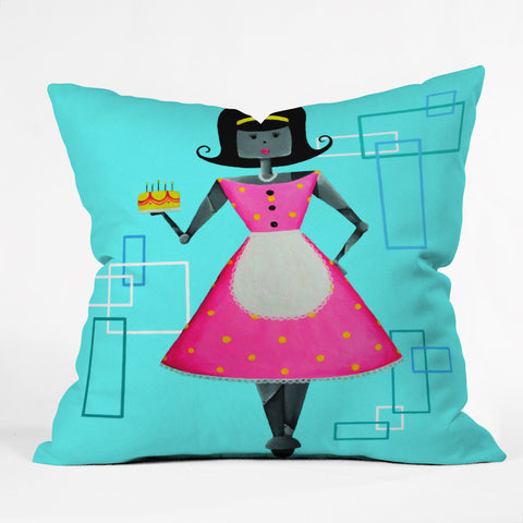 Mandy Hazell Mrs Bot Outdoor Throw Pillow