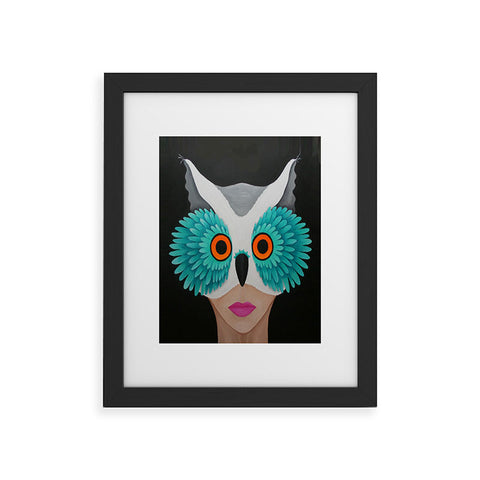 Mandy Hazell Owl Lady Framed Art Print