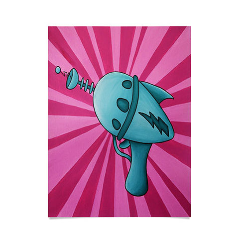 Mandy Hazell Pew Pew Teal Poster