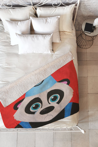 Mandy Hazell Sad Panda Fleece Throw Blanket