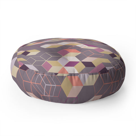 Mareike Boehmer 3D Geometry Cubes 1 Floor Pillow Round