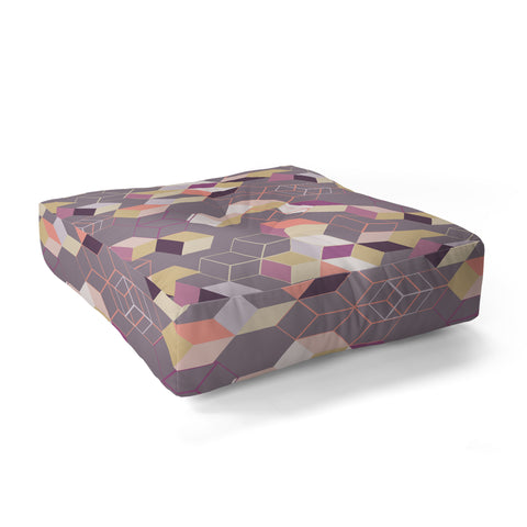 Mareike Boehmer 3D Geometry Cubes 1 Floor Pillow Square