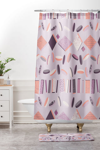 Mareike Boehmer 3D Geometry Lined Up 1 Shower Curtain And Mat