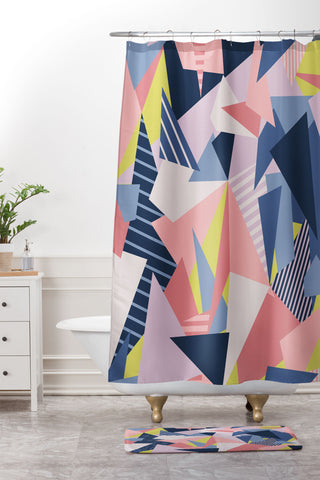 Mareike Boehmer Color Blocking Chaos 1 Shower Curtain And Mat