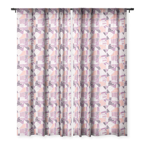Mareike Boehmer Dots and Lines 1 Strokes Rose Sheer Window Curtain