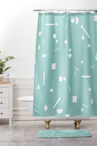 Mareike Boehmer My Favorite Pattern 3 mint Shower Curtain And Mat