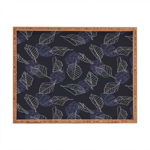 Mareike Boehmer Sketched Nature Leaves 1 Rectangular Tray