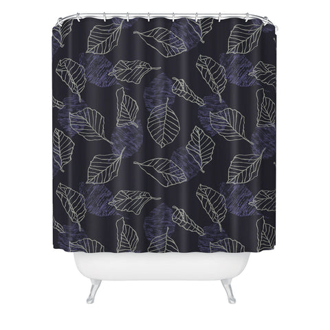 Mareike Boehmer Sketched Nature Leaves 1 Shower Curtain