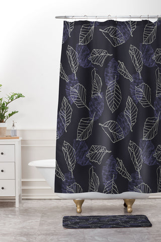 Mareike Boehmer Sketched Nature Leaves 1 Shower Curtain And Mat