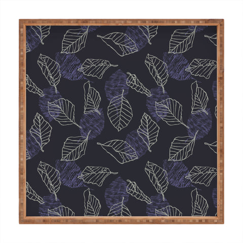 Mareike Boehmer Sketched Nature Leaves 1 Square Tray