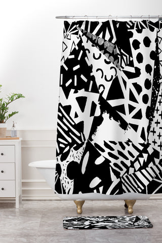 Mareike Boehmer Sketches Patchwork Shower Curtain And Mat