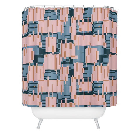Mareike Boehmer Straight Geometry Connected 1 Shower Curtain