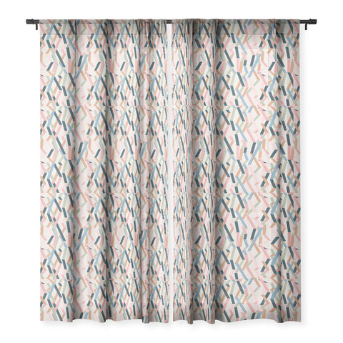Mareike Boehmer Straight Geometry Ribbons 1 Sheer Window Curtain