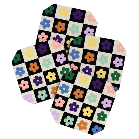 MariaMariaCreative Bloom Check Multi Coaster Set
