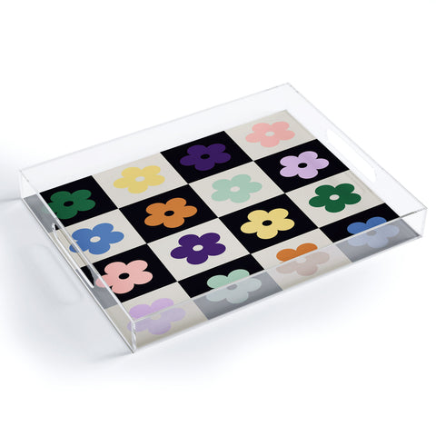 MariaMariaCreative Bloom Check Multi Acrylic Tray