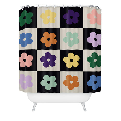 MariaMariaCreative Bloom Check Multi Shower Curtain