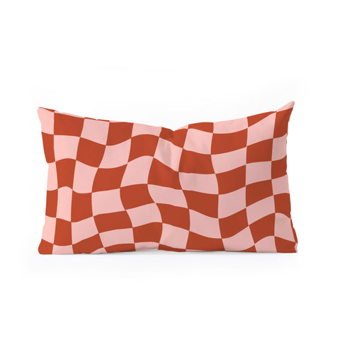 MariaMariaCreative Play Checkers Blush Oblong Throw Pillow