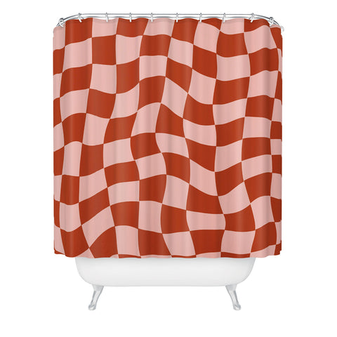 MariaMariaCreative Play Checkers Blush Shower Curtain