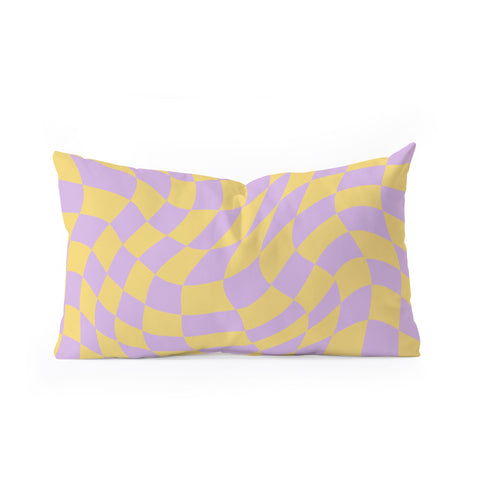 MariaMariaCreative Play Checkers Lavender Oblong Throw Pillow