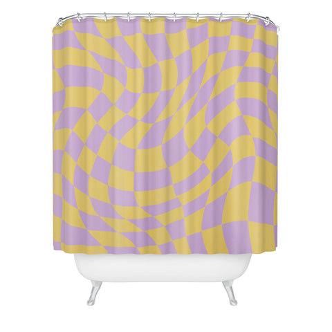 MariaMariaCreative Play Checkers Lavender Shower Curtain