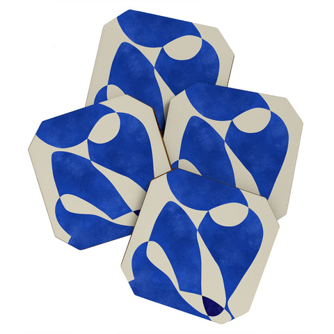 Marin Vaan Zaal Blue Nude Geometric Coaster Set