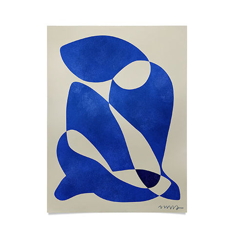 Marin Vaan Zaal Blue Nude Geometric Poster
