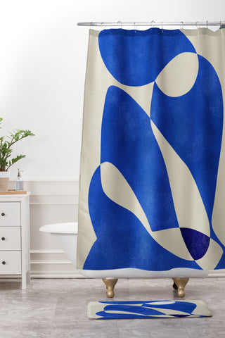 Marin Vaan Zaal Blue Nude Geometric Shower Curtain And Mat