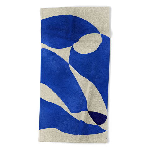 Marin Vaan Zaal Blue Nude Geometric Beach Towel