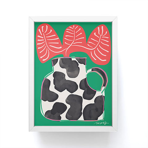 Marin Vaan Zaal Bright Vase with Cow Pattern Framed Mini Art Print