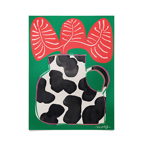 Marin Vaan Zaal Bright Vase with Cow Pattern Poster