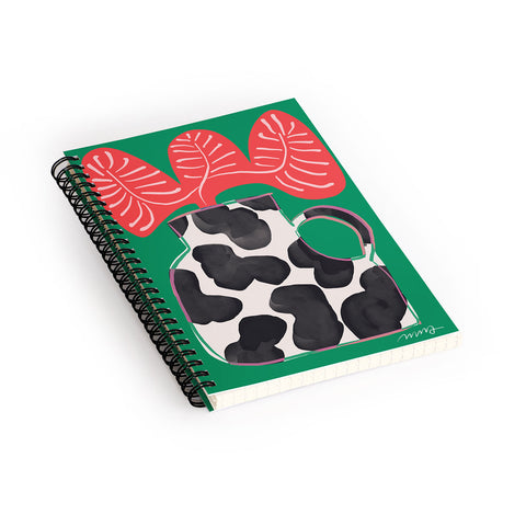 Marin Vaan Zaal Bright Vase with Cow Pattern Spiral Notebook